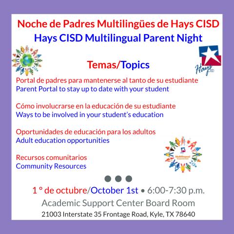 Hays Multilingual Parent Night